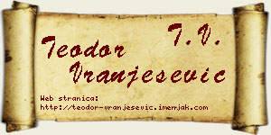 Teodor Vranješević vizit kartica